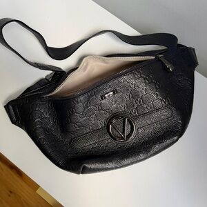 Valentino Black Leather Embossed Bag